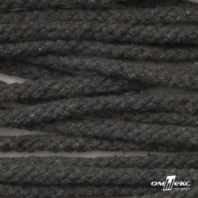 Шнур плетеный d-6 мм круглый, 70% хлопок 30% полиэстер, уп.90+/-1 м, цв.1088-т.серый - купить в Дербенте. Цена: 588 руб.