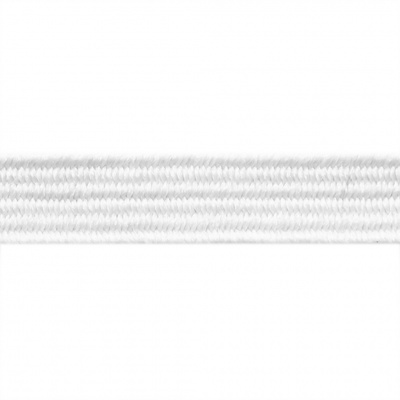 Резиновые нити с текстильным покрытием, шир. 6 мм ( упак.55 м/уп), цв.-белый - купить в Дербенте. Цена: 210.75 руб.