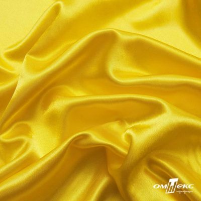 Поли креп-сатин 12-0643, 125 (+/-5) гр/м2, шир.150см, цвет жёлтый - купить в Дербенте. Цена 155.57 руб.