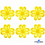 Кружево гипюр "Ромашка" 0575-1169, шир. 25 мм/уп.13,7 м, цвет 8208-жёлтый - купить в Дербенте. Цена: 289.76 руб.
