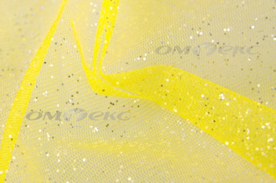 Сетка Глиттер, 40 гр/м2, шир.160см, цвет жёлтый - купить в Дербенте. Цена 163.01 руб.