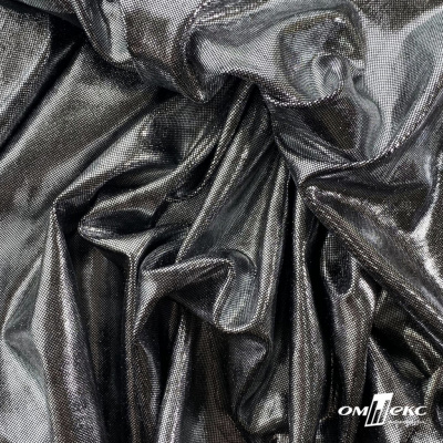Трикотажное полотно голограмма, шир.140 см, #602 -чёрный/серебро - купить в Дербенте. Цена 385.88 руб.