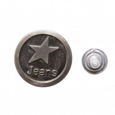 Пуговица джинсовая металлическая, 15 мм, в ассортименте - купить в Дербенте. Цена: 1.62 руб.
