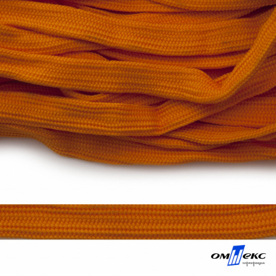 Шнур плетеный (плоский) d-12 мм, (уп.90+/-1м), 100% полиэстер, цв.267 - оранжевый - купить в Дербенте. Цена: 8.62 руб.