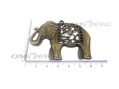 Декоративный элемент для творчества из металла "Слон"  - купить в Дербенте. Цена: 26.66 руб.