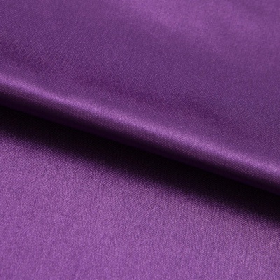 Поли креп-сатин 19-3536, 125 (+/-5) гр/м2, шир.150см, цвет фиолетовый - купить в Дербенте. Цена 155.57 руб.