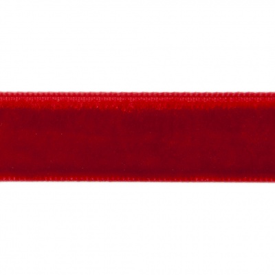 Лента бархатная нейлон, шир.12 мм, (упак. 45,7м), цв.45-красный - купить в Дербенте. Цена: 396 руб.