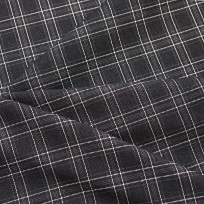 Ткань костюмная клетка 25052 2027, 198 гр/м2, шир.150см, цвет т.серый/сер/бел - купить в Дербенте. Цена 427.13 руб.