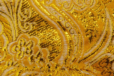 Ткань костюмная жаккард №12, 140 гр/м2, шир.150см, цвет жёлтый - купить в Дербенте. Цена 383.29 руб.