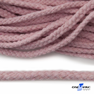 Шнур плетеный d-6 мм круглый, 70% хлопок 30% полиэстер, уп.90+/-1 м, цв.1087-розовый - купить в Дербенте. Цена: 588 руб.