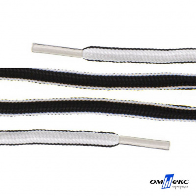 Шнурки #4-27, круглые 130 см, двухцветные (черно/белый) - купить в Дербенте. Цена: 47.04 руб.