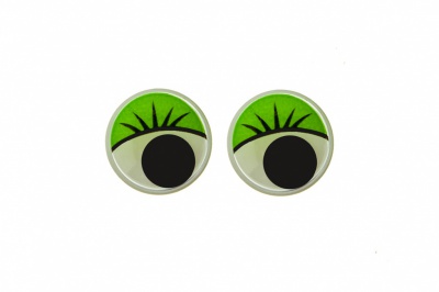 Глазки для игрушек, круглые, с бегающими зрачками, 10 мм/упак.50+/-2 шт, цв. -зеленый - купить в Дербенте. Цена: 71.20 руб.