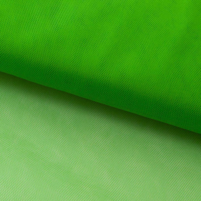 Фатин матовый 16-146, 12 гр/м2, шир.300см, цвет зелёный - купить в Дербенте. Цена 112.70 руб.
