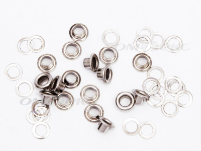 Люверсы металлические, блочка/кольцо, №3 (5 мм) упак.1000 шт- цв.никель - купить в Дербенте. Цена: 215.60 руб.