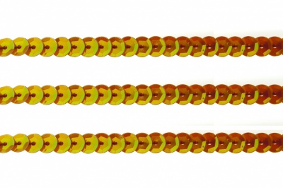 Пайетки "ОмТекс" на нитях, CREAM, 6 мм С / упак.73+/-1м, цв. 88 - оранжевый - купить в Дербенте. Цена: 300.55 руб.
