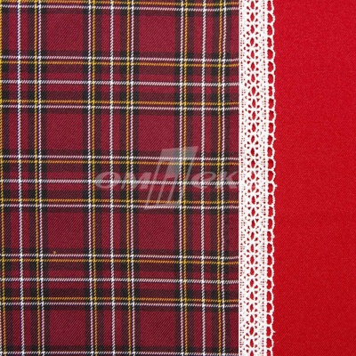 Ткань костюмная клетка 24379 2012, 230 гр/м2, шир.150см, цвет бордовый/бел/жел - купить в Дербенте. Цена 539.74 руб.