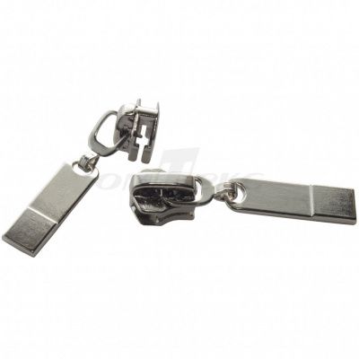 Автоматический слайдер на молнию металл тип 5 №157, цв.- никель - купить в Дербенте. Цена: 14.16 руб.