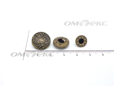 Кнопки металл 15 мм альфа антик с рис.№3  - купить в Дербенте. Цена: 2.90 руб.