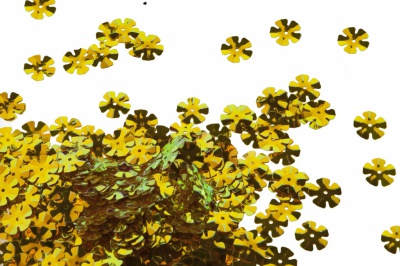 Пайетки "ОмТекс" россыпью,DOUBLE SIDED GOLD,цветок 14 мм/упак.50 гр, цв. 0460-золото - купить в Дербенте. Цена: 80.93 руб.