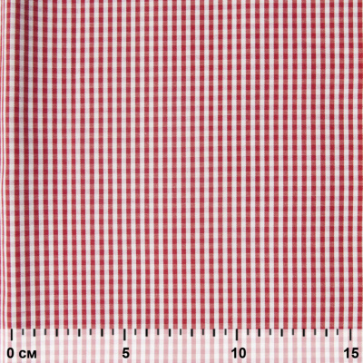 Ткань сорочечная Клетка Виши, 115 г/м2, 58% пэ,42% хл, шир.150 см, цв.5-красный, (арт.111) - купить в Дербенте. Цена 306.69 руб.