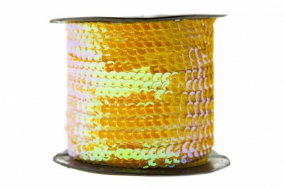 Пайетки "ОмТекс" на нитях, CREAM, 6 мм С / упак.73+/-1м, цв. 92 - золото - купить в Дербенте. Цена: 484.77 руб.