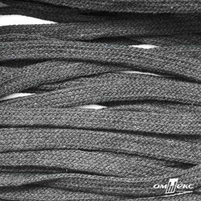 Шнур плетеный d-8 мм плоский, 70% хлопок 30% полиэстер, уп.85+/-1 м, цв.1027-серый - купить в Дербенте. Цена: 735 руб.