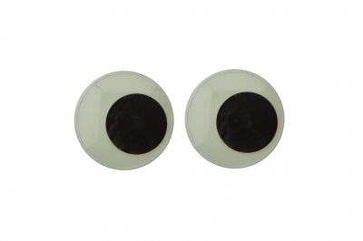 Глазки для игрушек, круглые, с бегающими зрачками, 24 мм/упак.50+/-2 шт, цв. -черно-белые - купить в Дербенте. Цена: 60.32 руб.