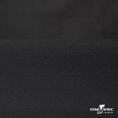 Курточная ткань "Милан", 100% Полиэстер, PU, 110гр/м2, шир.155см, цв. чёрный - купить в Дербенте. Цена 340.23 руб.
