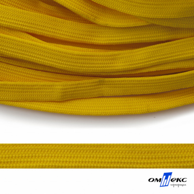 Шнур плетеный (плоский) d-12 мм, (уп.90+/-1м), 100% полиэстер, цв.269 - жёлтый - купить в Дербенте. Цена: 8.62 руб.