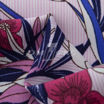 Плательная ткань "Фламенко" 18.1, 80 гр/м2, шир.150 см, принт растительный - купить в Дербенте. Цена 239.03 руб.