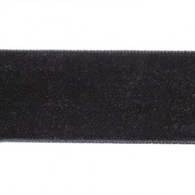 Лента бархатная нейлон, шир.25 мм, (упак. 45,7м), цв.03-черный - купить в Дербенте. Цена: 800.84 руб.
