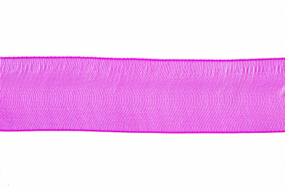 Лента органза 1015, шир. 10 мм/уп. 22,8+/-0,5 м, цвет ярк.розовый - купить в Дербенте. Цена: 38.39 руб.