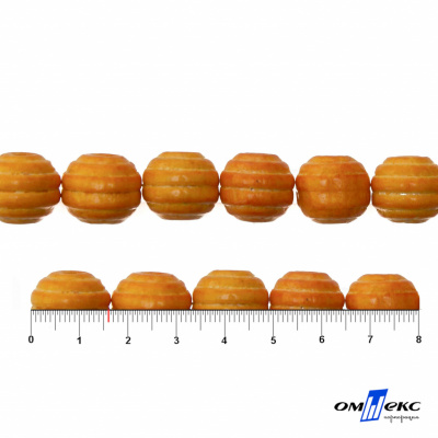0309-Бусины деревянные "ОмТекс", 16 мм, упак.50+/-3шт, цв.003-оранжевый - купить в Дербенте. Цена: 62.22 руб.