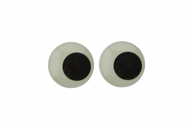 Глазки для игрушек, круглые, с бегающими зрачками, 15 мм/упак.50+/-2 шт, цв. -черно-белые - купить в Дербенте. Цена: 47.40 руб.