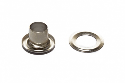 Люверсы металлические "ОмТекс", блочка/кольцо, (4 мм) - цв.никель - купить в Дербенте. Цена: 0.24 руб.