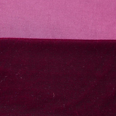 Бархат стрейч №2, 240 гр/м2, шир.160 см, (2,6 м/кг), цвет бордо - купить в Дербенте. Цена 740.88 руб.
