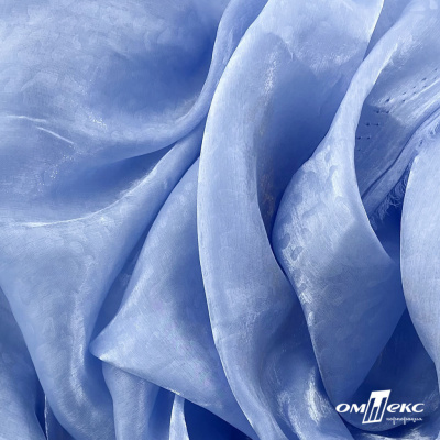 Плательная органза вытравка,100% полиэстр, шир. 150 см, #606 цв.-голубой - купить в Дербенте. Цена 380.73 руб.
