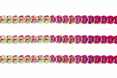 Пайетки "ОмТекс" на нитях, CREAM, 6 мм С / упак.73+/-1м, цв. 89 - розовый - купить в Дербенте. Цена: 468.37 руб.