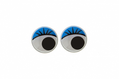 Глазки для игрушек, круглые, с бегающими зрачками, 8 мм/упак.50+/-2 шт, цв. -синий - купить в Дербенте. Цена: 59.05 руб.