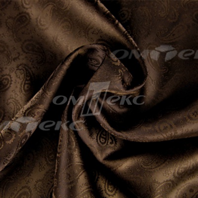 Ткань подкладочная жаккард Р14098, 19-1217/коричневый, 85 г/м2, шир. 150 см, 230T - купить в Дербенте. Цена 166.45 руб.