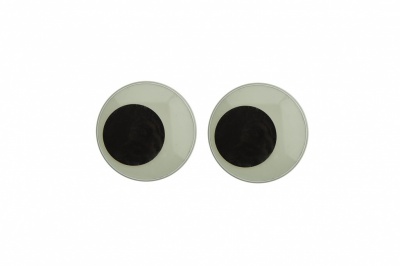Глазки для игрушек, круглые, с бегающими зрачками, 18 мм/упак.50+/-2 шт, цв. -черно-белые - купить в Дербенте. Цена: 41.81 руб.