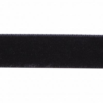 Лента бархатная нейлон, шир.12 мм, (упак. 45,7м), цв.03-черный - купить в Дербенте. Цена: 448.27 руб.