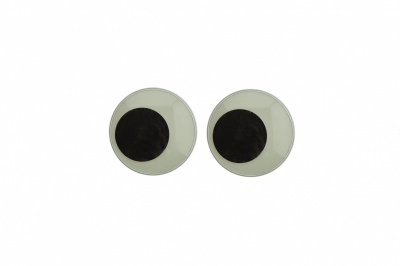 Глазки для игрушек, круглые, с ресничками, 10 мм/упак.50+/-2 шт, цв. -черно-белые - купить в Дербенте. Цена: 21.24 руб.
