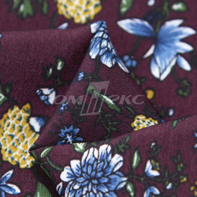 Плательная ткань "Фламенко" 4.1, 80 гр/м2, шир.150 см, принт растительный - купить в Дербенте. Цена 259.21 руб.