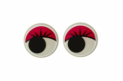 Глазки для игрушек, круглые, с бегающими зрачками, 12 мм/упак.50+/-2 шт, цв. -красный - купить в Дербенте. Цена: 95.04 руб.