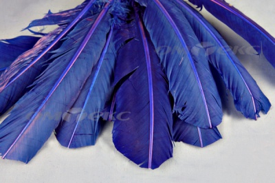 Декоративный Пучок из перьев, перо 23см/синий - купить в Дербенте. Цена: 12.34 руб.