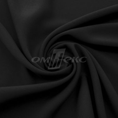 Штапель (100% вискоза), 110 гр/м2, шир.140см, цвет черный - купить в Дербенте. Цена 250.94 руб.