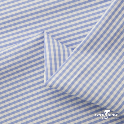 Ткань сорочечная Клетка Виши, 115 г/м2, 58% пэ,42% хл, шир.150 см, цв.2-голубой, (арт.111) - купить в Дербенте. Цена 306.69 руб.
